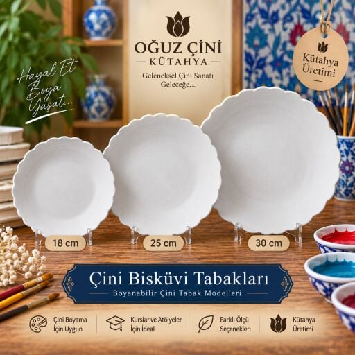 Çini Bisküvi Tabakları