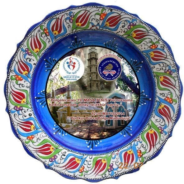 Oğuz Çini 30 cm Resimli Çini Tabak – Kişiye Özel Fotoğraflı Çini Tabak