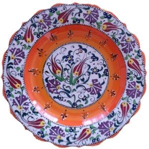 Oğuz Çini  30cm Turuncu Tabak