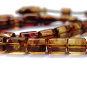 Usta İmzalı Sistemli Püsküllü Kapsül Kesim Bal Rengi Hareli Ateş Kehribar Tesbih