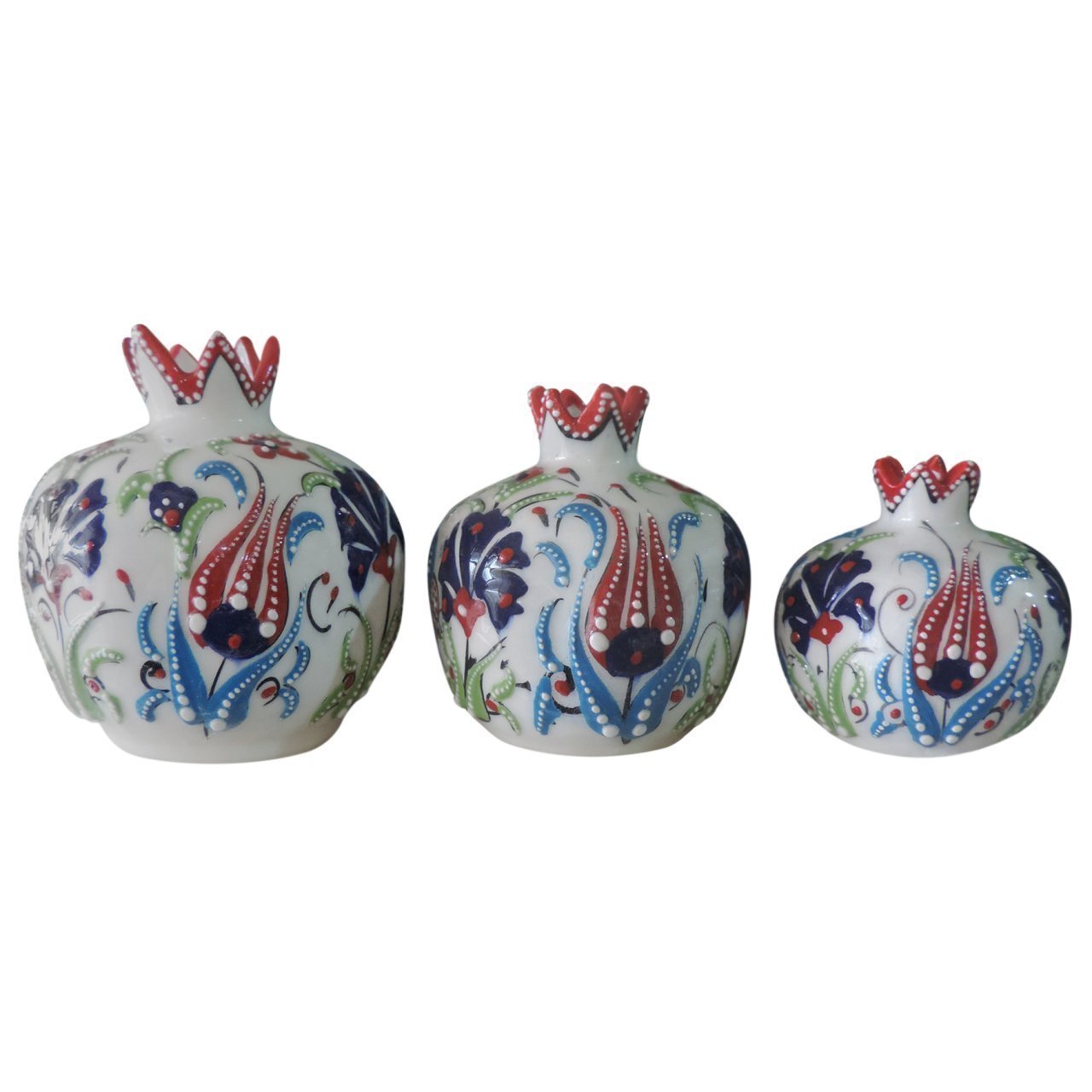 Oğuz Çini Kabartma Kırmızı Nar Takımı