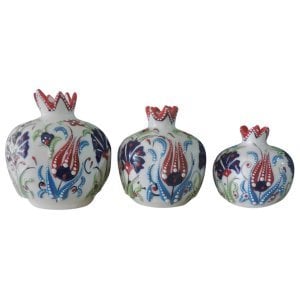 Oğuz Çini Kabartma Kırmızı Nar Takımı