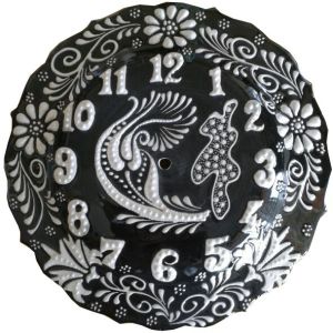 Oğuz Çini  30cm Çini Siyah Saat