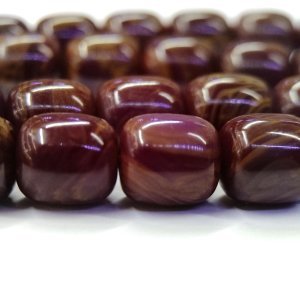 Kararmaz Metal Püsküllü Teker Kesim Mor Sıkma Kehribar Tesbih