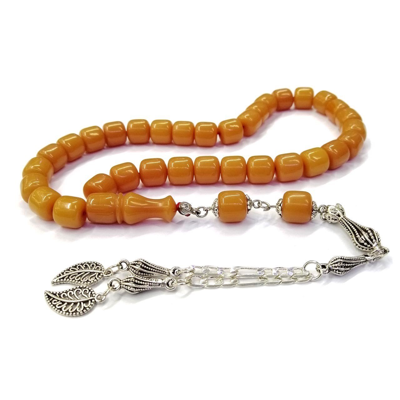 Kararmaz Metal Püsküllü Teker Kesim Mat Sarı Katalin Tesbih