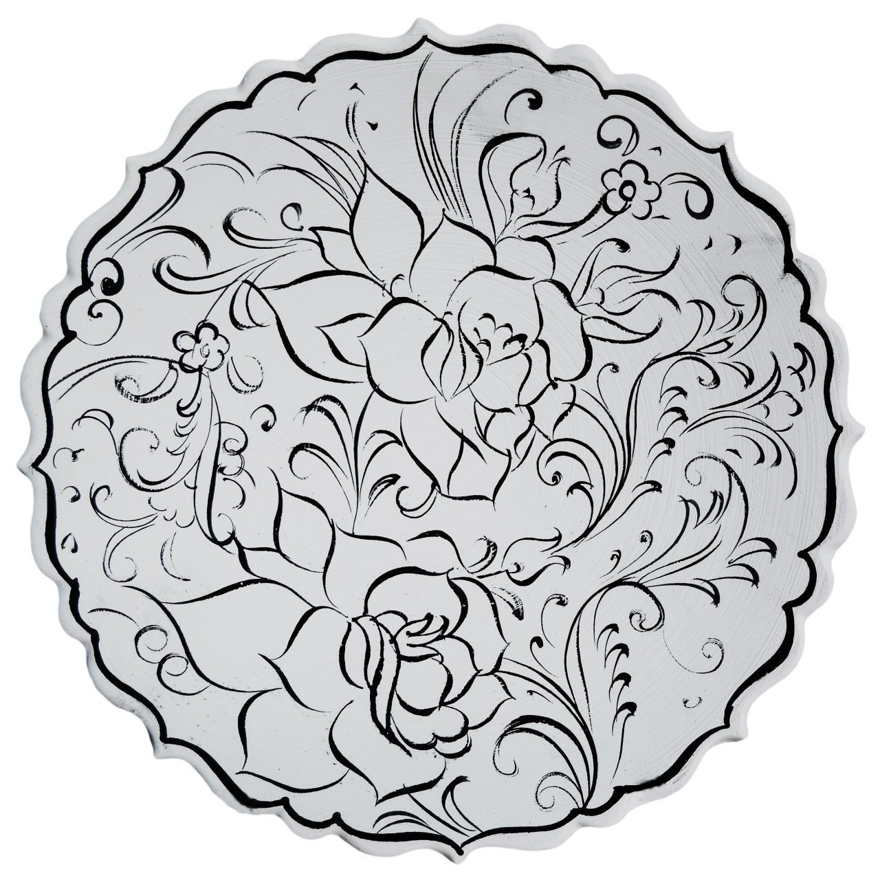 Boyanabilir Bisküvi 18cm Tahrirli Tabak Desen 839