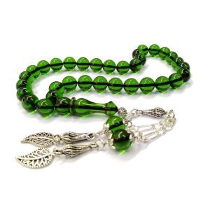 Küre Kesim Orman Yeşili Ateş Kehribar Tesbih