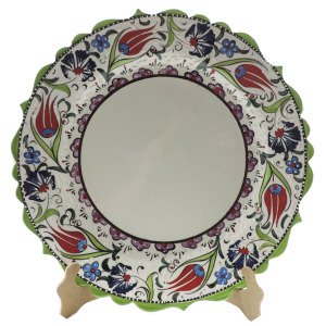 Kişiye Özel Kaligrafi Çini Tabak – Açık Yeşil 30 cm