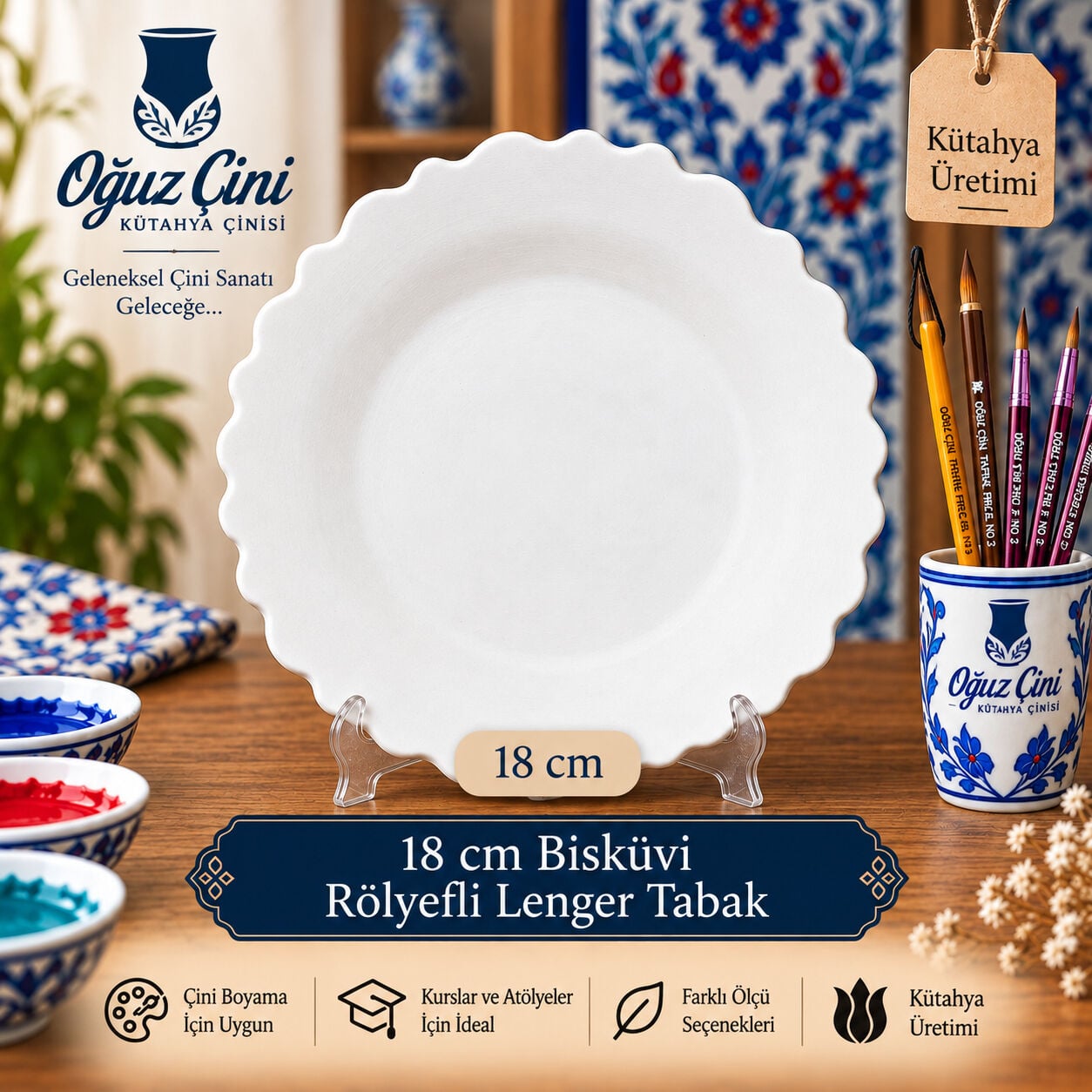 18 cm Bisküvi Rölyefli Lenger Tabak