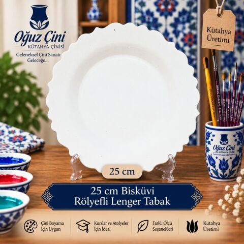 25 cm Bisküvi Rölyefli Lenger Tabak