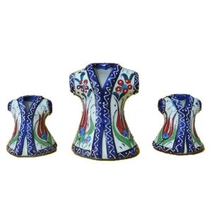 Oğuz Çini  Mavi Çini Kaftan Seti