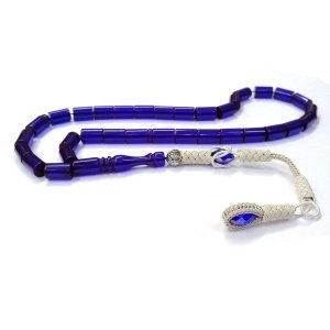 El Örmesi Kazaz Püsküllü Kesme Model Lacivert Ateş Kehribar Tesbih