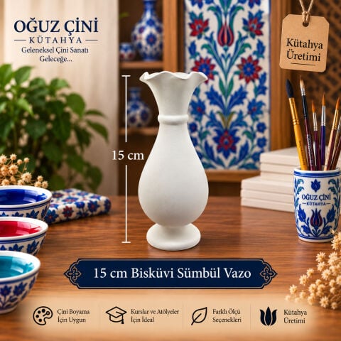 15 cm Çini Bisküvi Sümbül Vazo