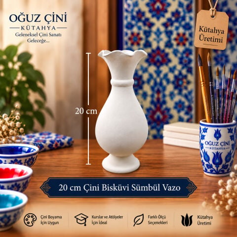20 cm Çini Bisküvi Sümbül Vazo