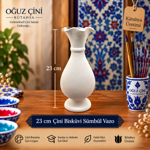23 cm Çini Bisküvi Sümbül Vazo