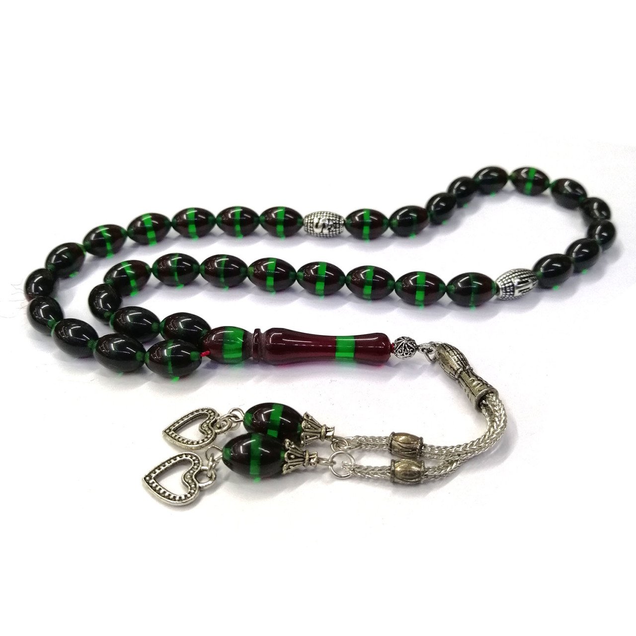 Kişiye Özel Harfli Sürmeli Toz Kehribar Tesbih