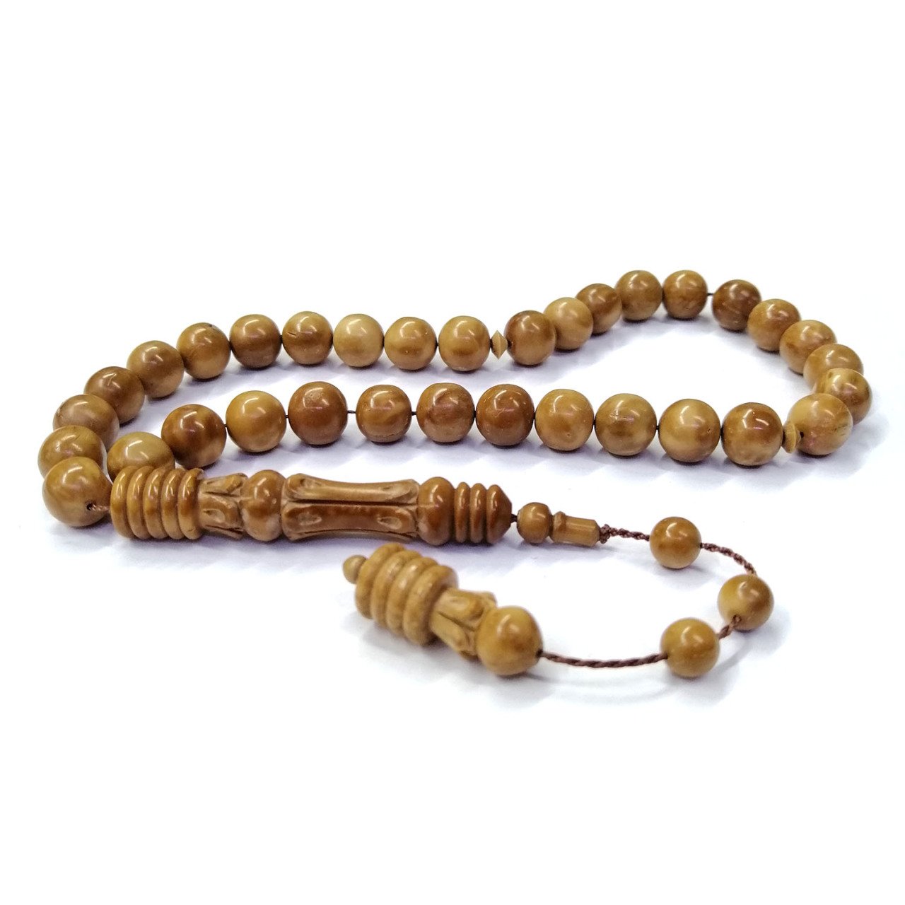 Sistemli Püsküllü Küre Kesim İmamesi İşlemeli Kuka Tesbih