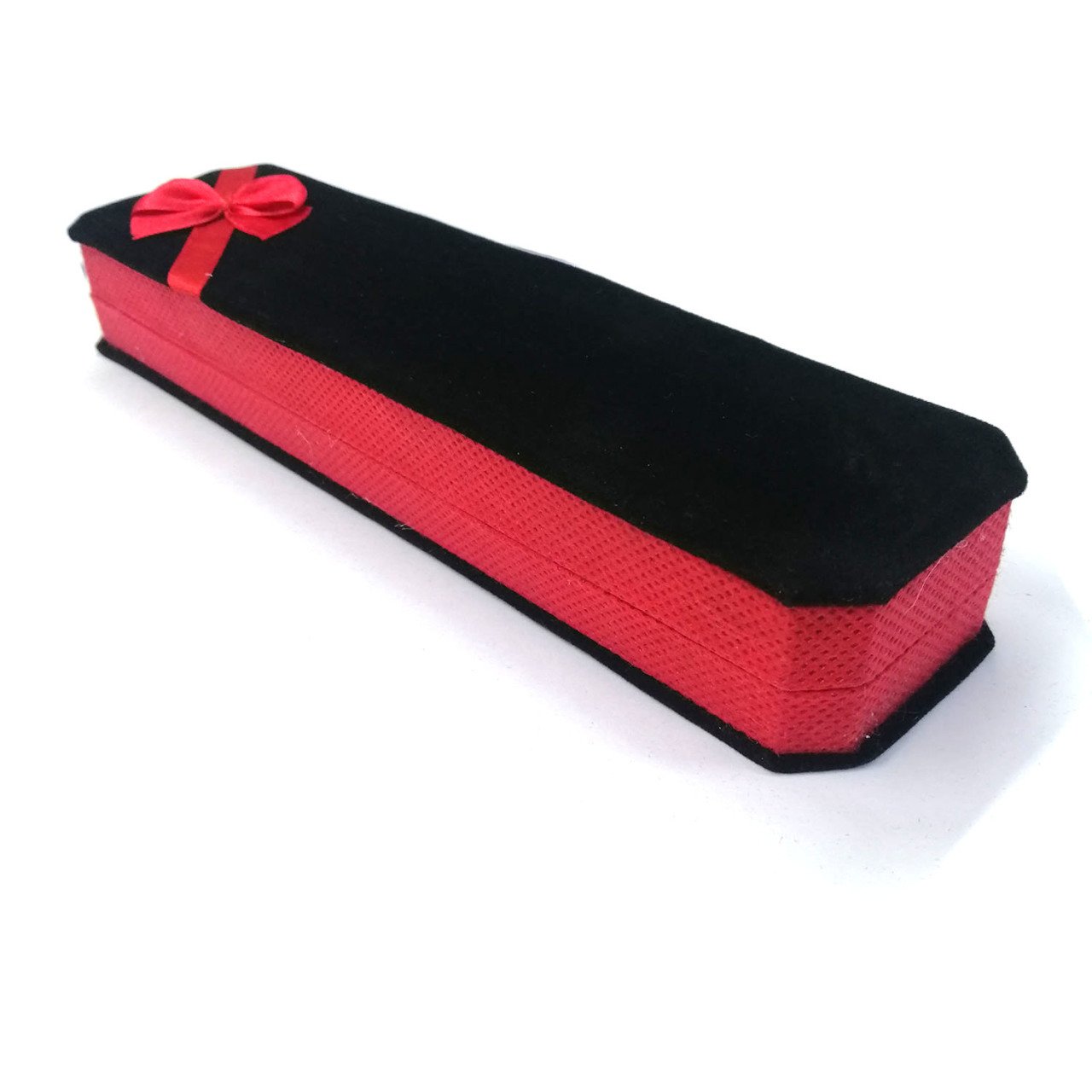 Kırmızı Renk Fiyonklu Kadife Tesbih Kutusu