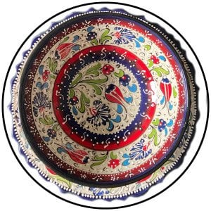 25cm Tabaklı 20cm Kaseli Dekoratif Hediyelik Seramik Kase