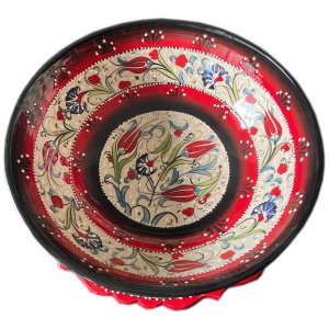 30cm Tabaklı 30cm Kaseli Dekoratif Hediyelik Seramik Kase