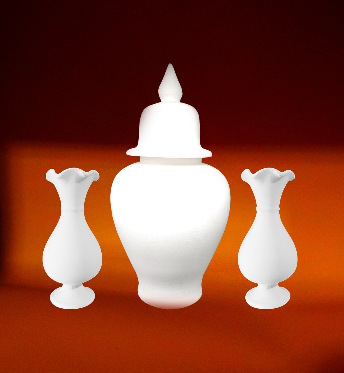 25cm Küp 2 Tane 15cm vazo Bisküvi Seti