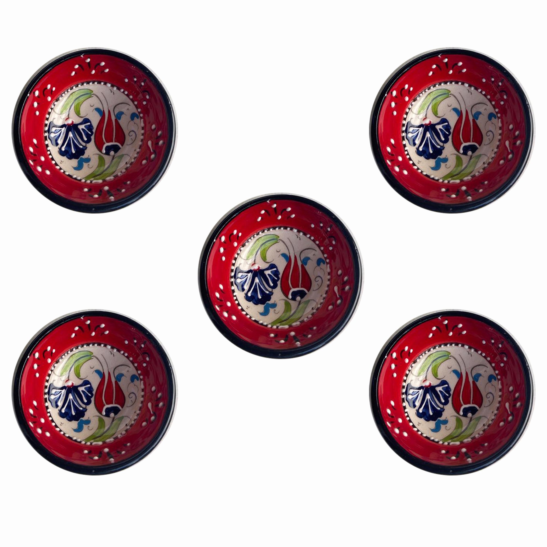 50 Li Çerezlik El Dekoru 8*3,5 cm Seramik  Kütahya Kase