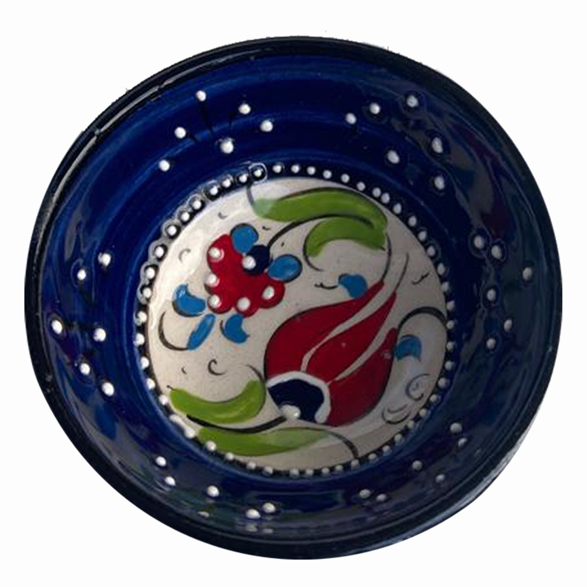 Lacivert Çerezlik El Dekoru 8*3,5 cm Seramik  Kütahya Kase