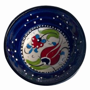 Lacivert Çerezlik El Dekoru 8*3,5 cm Seramik  Kütahya Kase