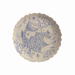 18 cm Boyanabilir Balık Desenli Çini Tabak