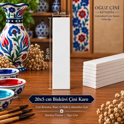 20 × 5 cm Çini Bisküvi Karo