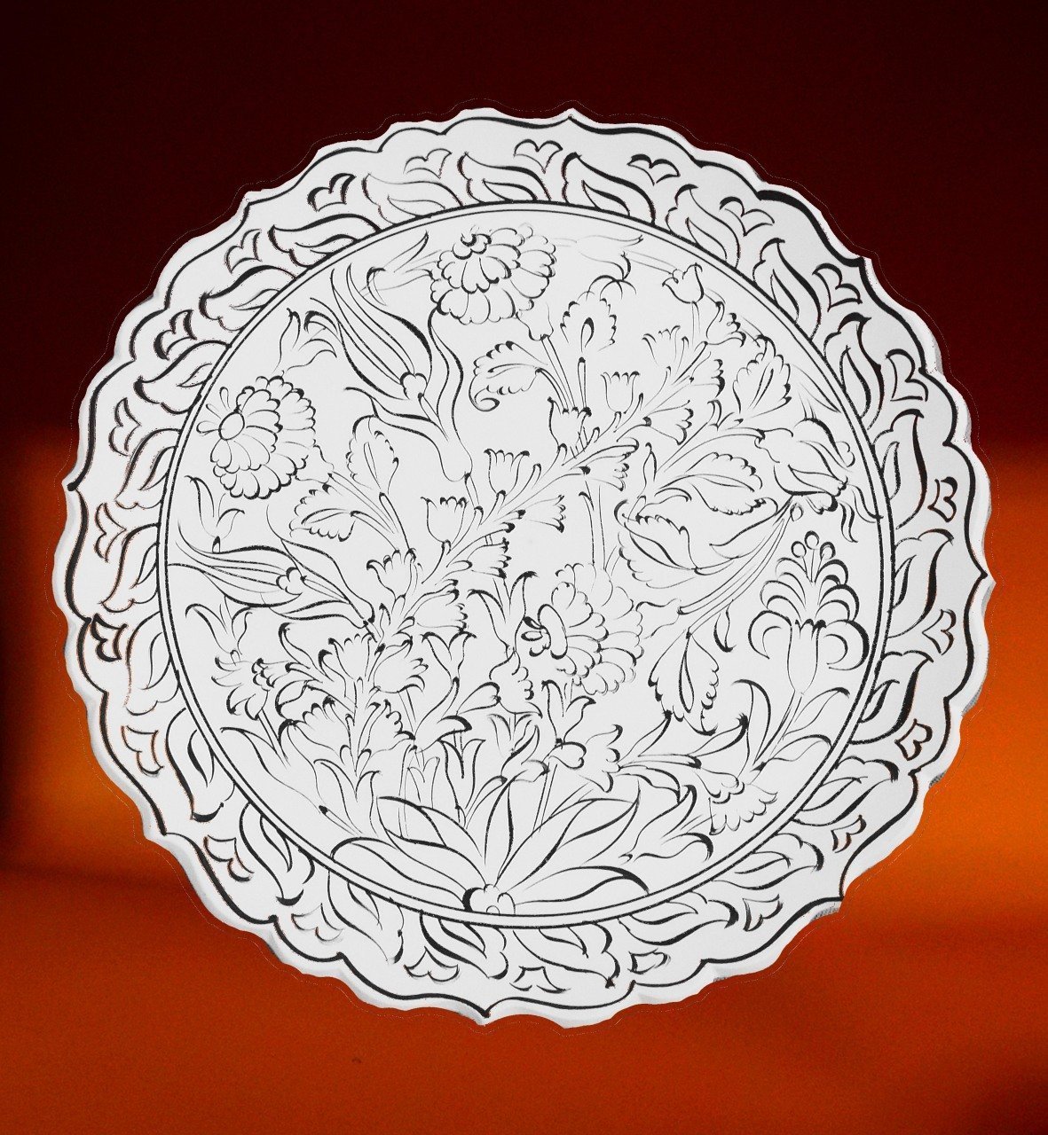 30cm Tahrirli Bisküvi Tabak Desen 5