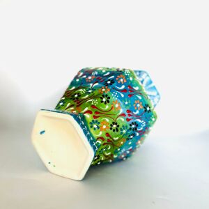 Oğuz Çini 30cm Hediyelik El Dekoru Altıgen Küp