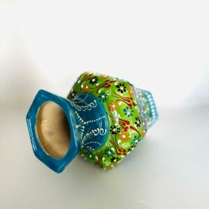 Oğuz Çini 30cm Hediyelik El Dekoru Altıgen Küp