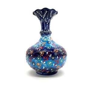 Oğuz Çini 25cm Hediyelik El Dekoru Kütahya Geniş Vazo