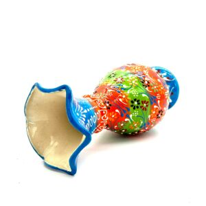 Oğuz Çini Dekoratif Ev Süsü 30cm Hediyelik Modern Seramik Kütahya Sümbül Vazo