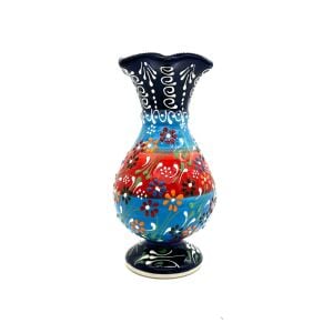 Oğuz Çini Dekoratif Şık 20cm Hediyelik Modern Seramik Kütahya Sümbül Vazo