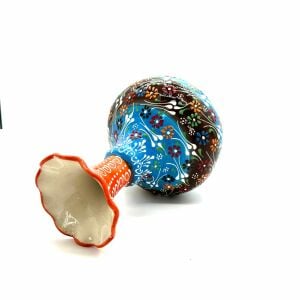 Oğuz Çini Dekoratif Ev Süsü 25cm Hediyelik Modern Seramik Kütahya Geniş vazo