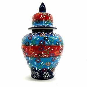 Oğuz Çini Dekoratif Şık 30cm Hediyelik Modern Seramik Kütahya El İşlemesi  Altıgen Küp