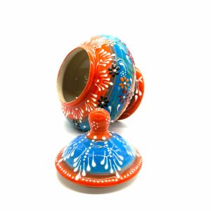 Oğuz Çini 20cm Dekoratif Şık Ev Süsü Modern Seramik Kütahya El İşlemesi Özel Şekerlik