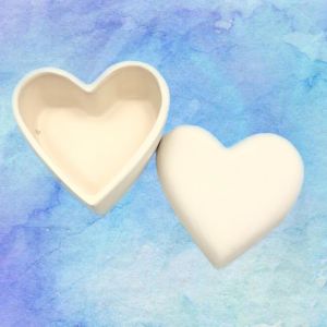 Oğuz Çini 10 cm Bisküvi Kalp Mücevher Kutusu