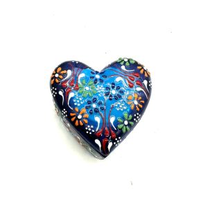 Oğuz Çini 10 cm Dekoratif Ev Süsü Şık Seramik Kalp Mücevher Kutusu