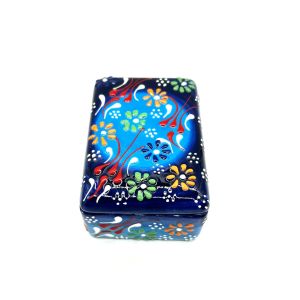 Oğuz Çini 10 cm Dekoratif Ev Süsü Şık Seramik Dikdörtgen Mücevher Kutusu