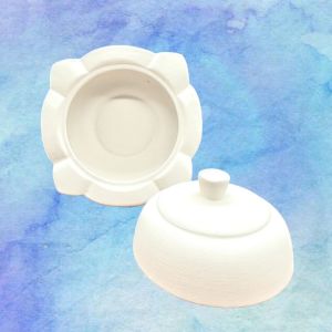 Oğuz Çini Bisküvi 10cm Çini Kapaklı Kare Şekerlik