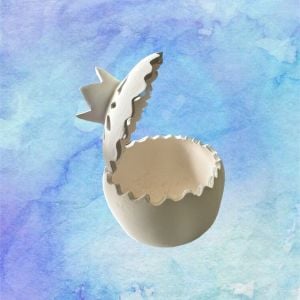 Oğuz Çini Dekoratif Çini Bisküvi 10 cm Oymalı Kapaklı Nar Mumluk