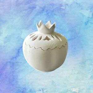 Oğuz Çini Dekoratif 8cm Çini Bisküvi Oymalı Kapaklı Nar