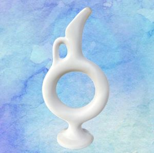 Oğuz Çini Modern Seramik 25 cm Çini Bisküvi Hitit Vazo