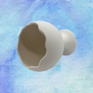 Oğuz Çini Modern Özel Tasarım Çini Bisküvi 14 cm Ayaklı Saksı