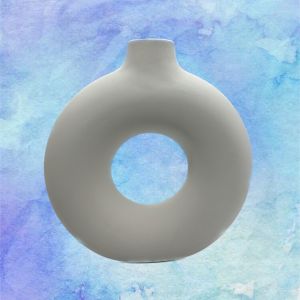 Oğuz Çini Dekoratif Şık Çini Bisküvi 2'li Halka Vazo