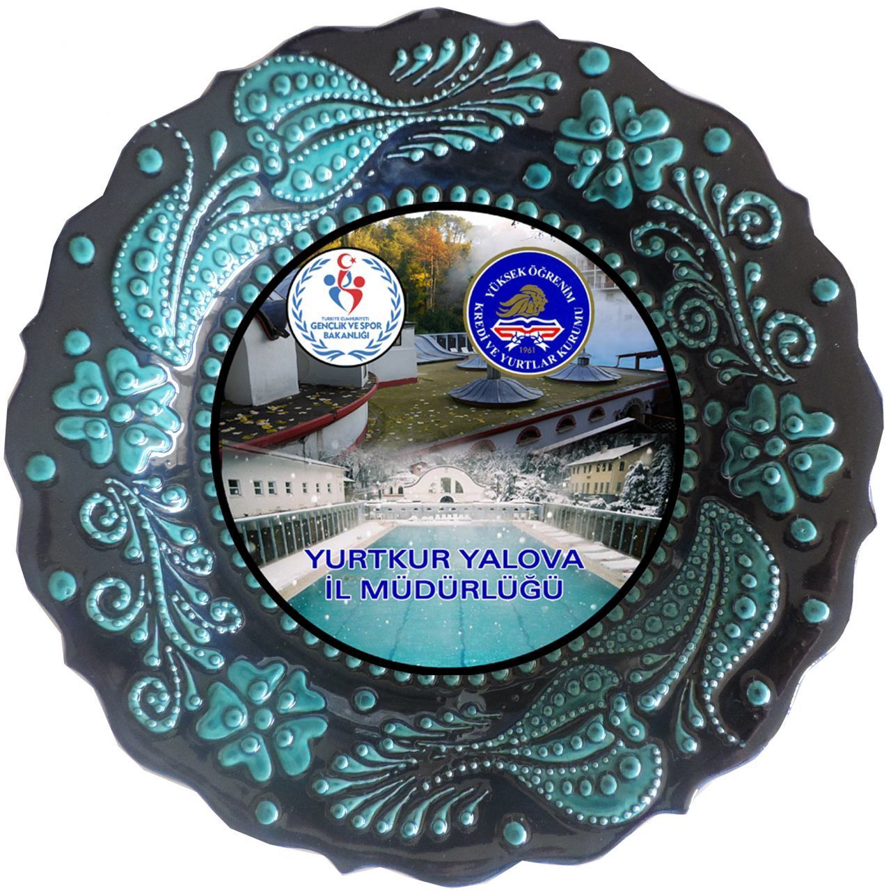 Oğuz Çini  25cm Çini Fotoğraflı Tabak