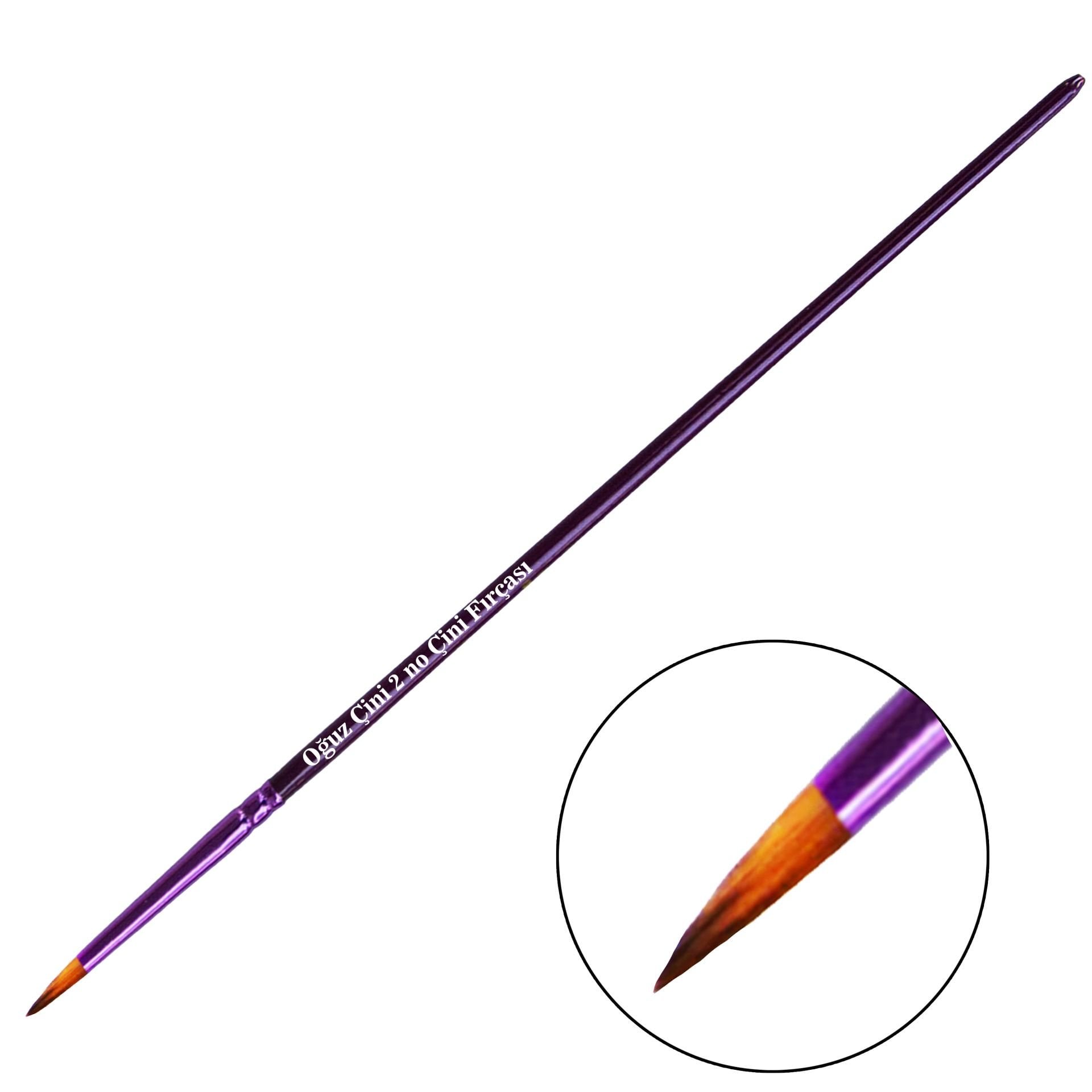 Oğuz Çini Tahrir Boyama Yuvarlak Uçlu Fırça 2 No